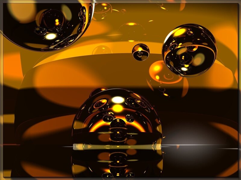 golden liquid spheres