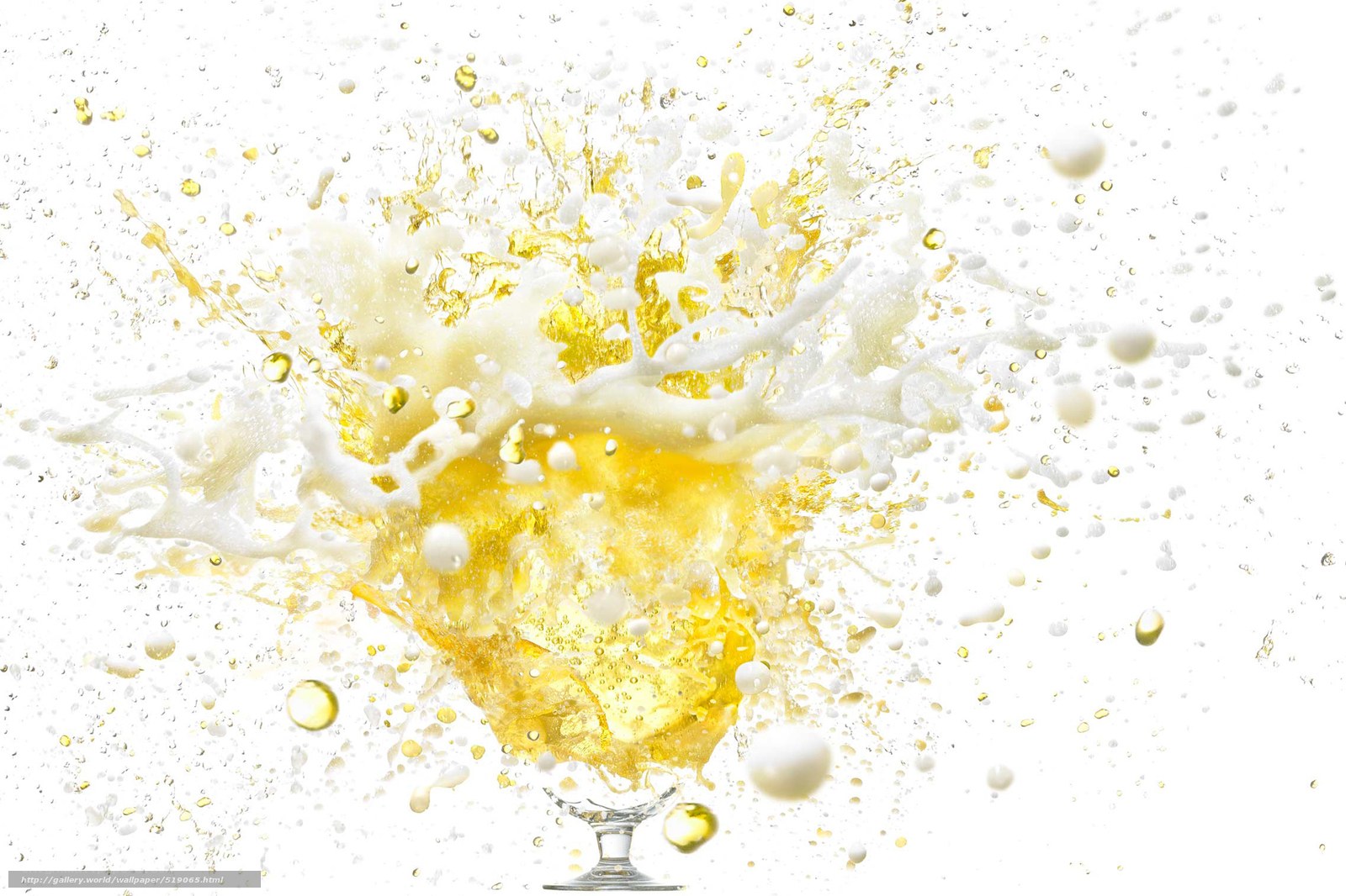 Golden liquid splash in glass