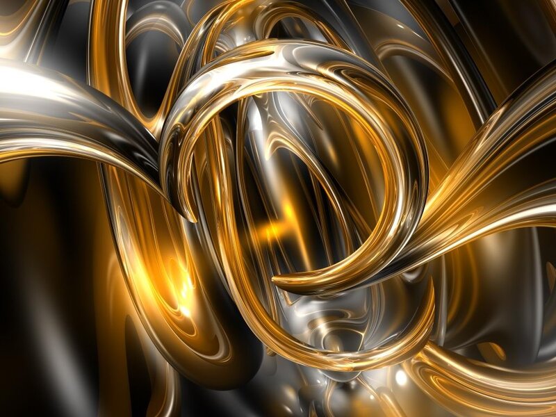 Golden Liquid Swirls — Gold, Dramatic