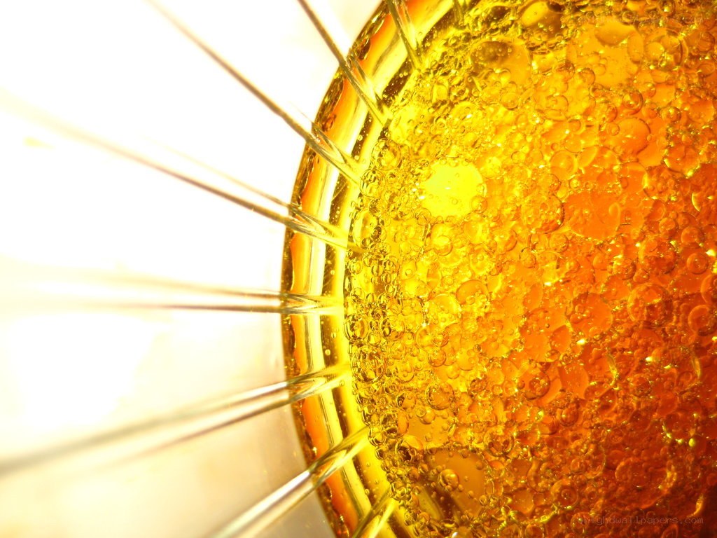 golden liquid with bubbles