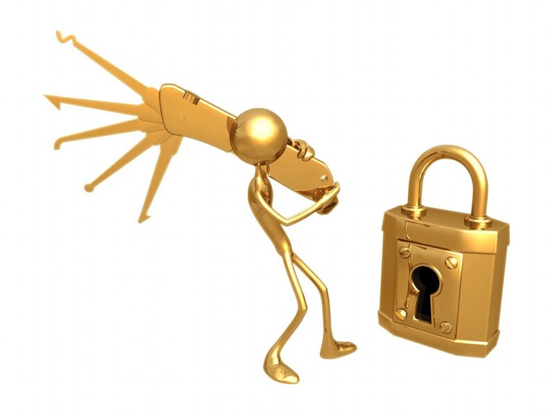 golden lock and key figure