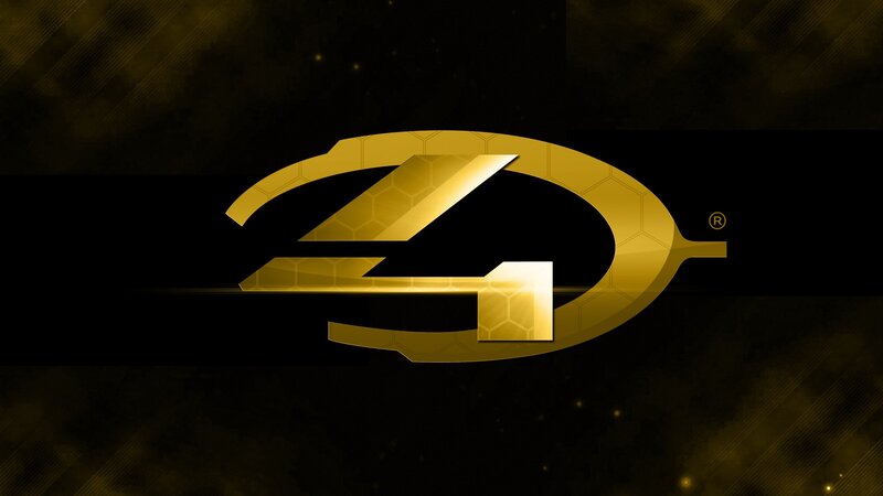 Golden Logo on Dark Background — Gold, Dramatic