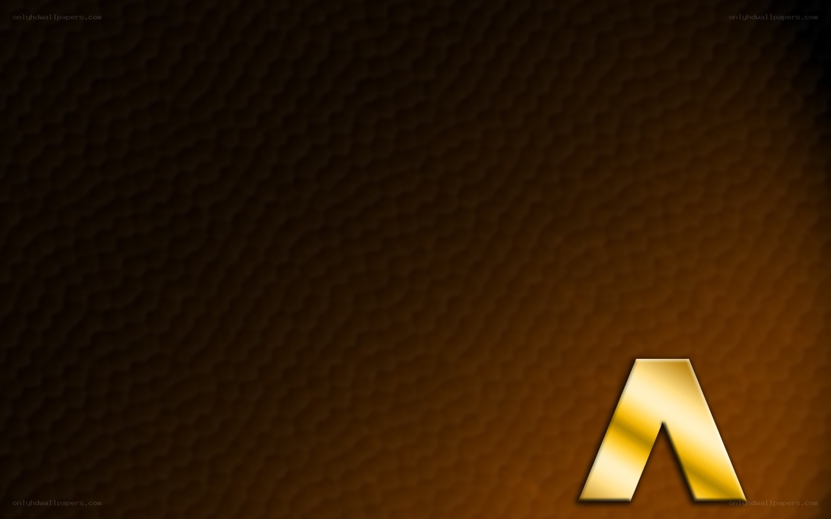 golden logo on textured background