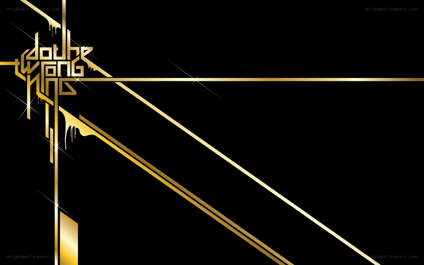 golden logo with dripping text