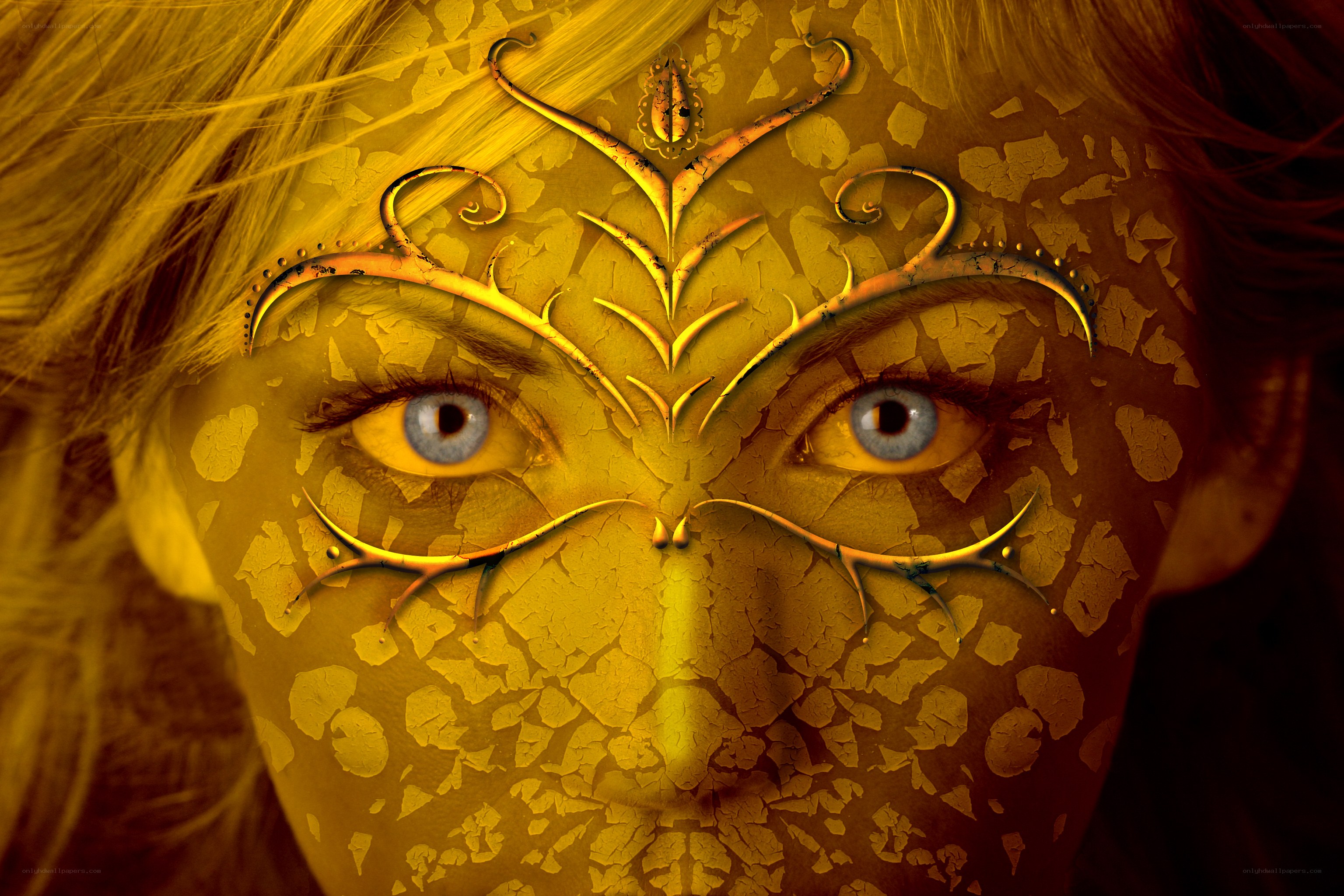 golden mask face art