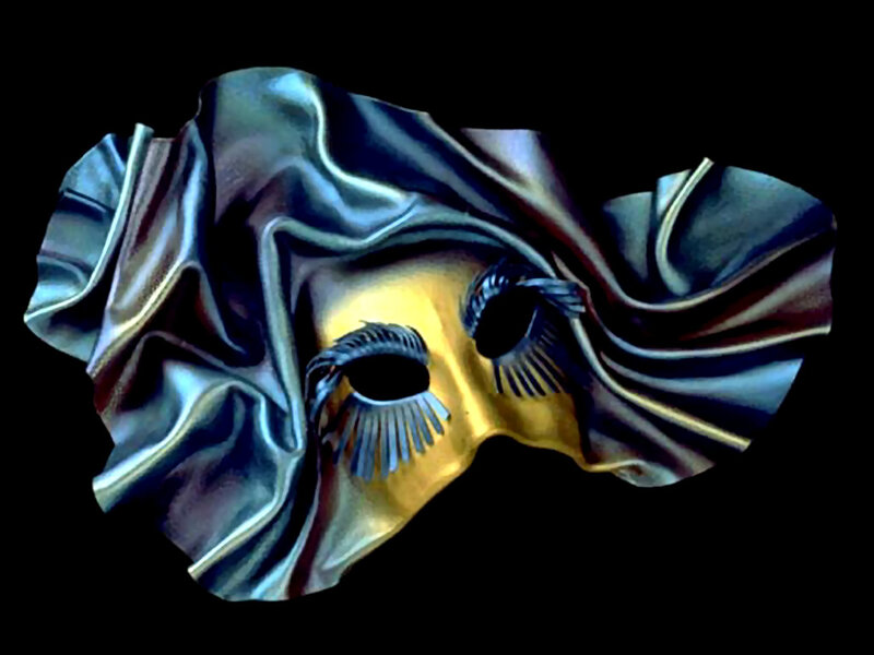Golden Mask with Fabric
