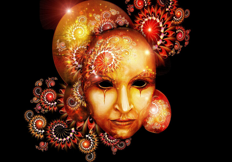 Golden Mask with Fractal Patterns