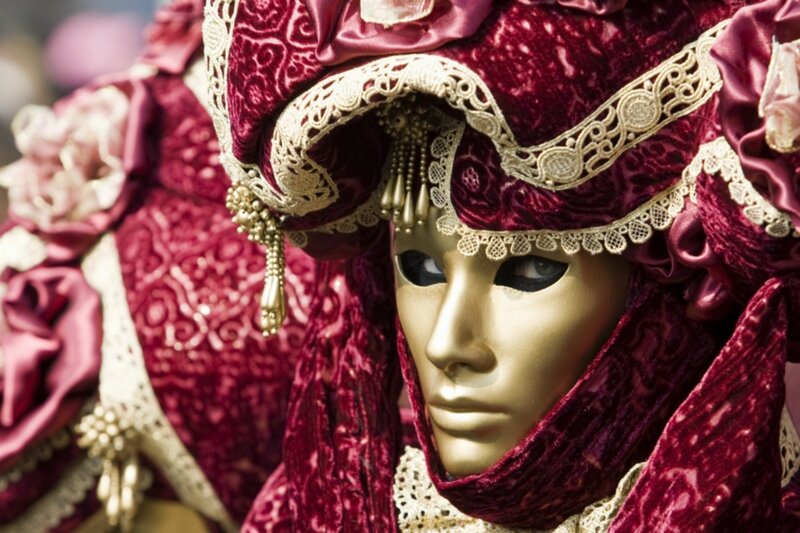 Golden Mask with Red Costume