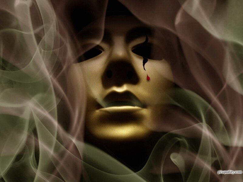 Golden Mask with Tear