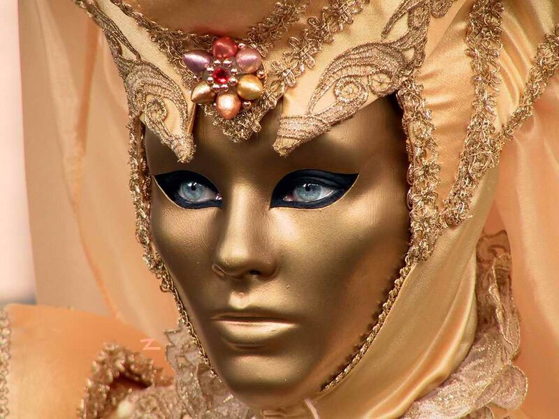 Golden Mask with Veil