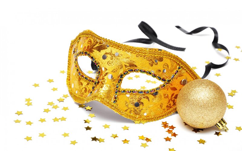 Golden Masquerade Mask — Gold, Festive