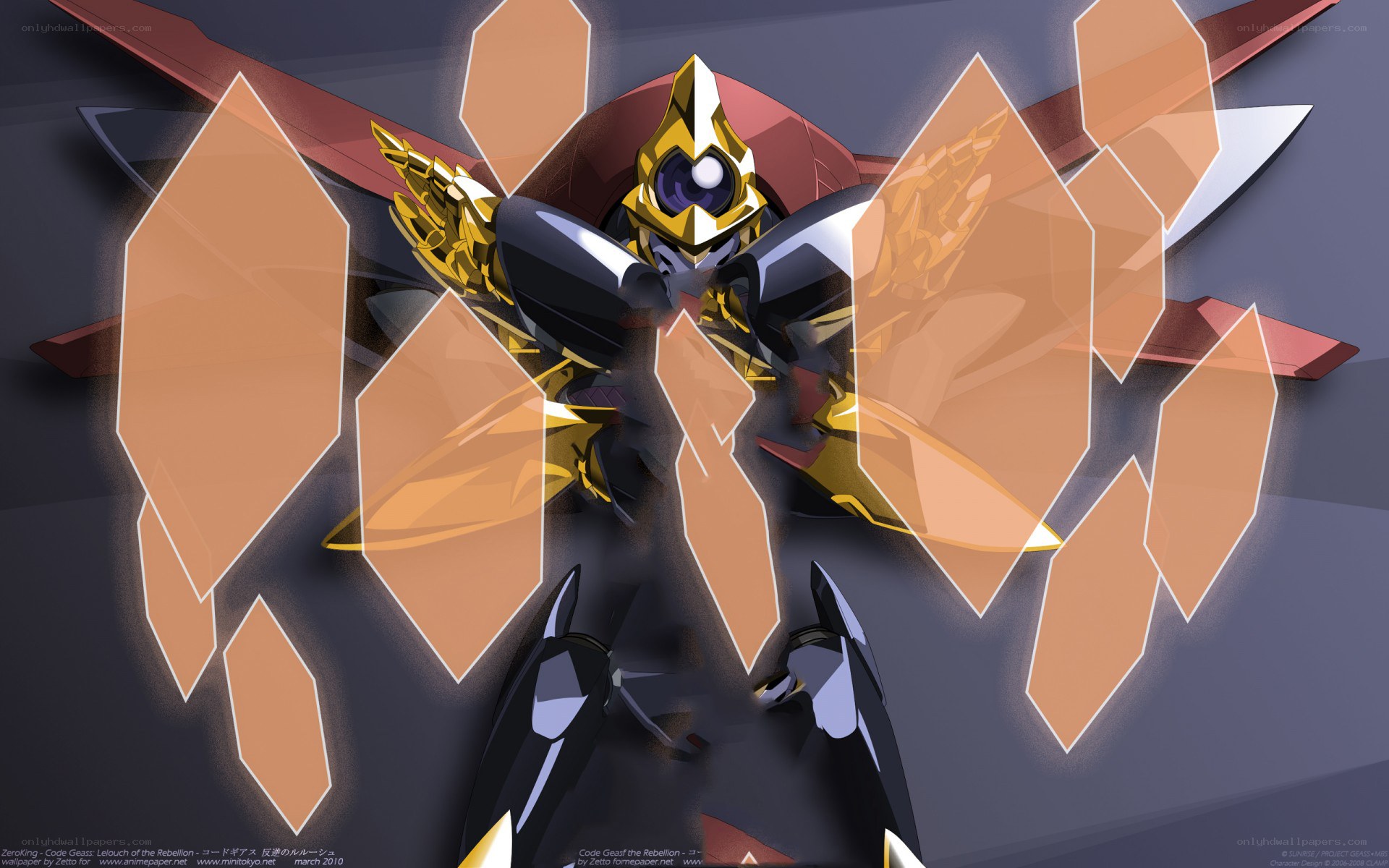 Golden mecha in battle stance