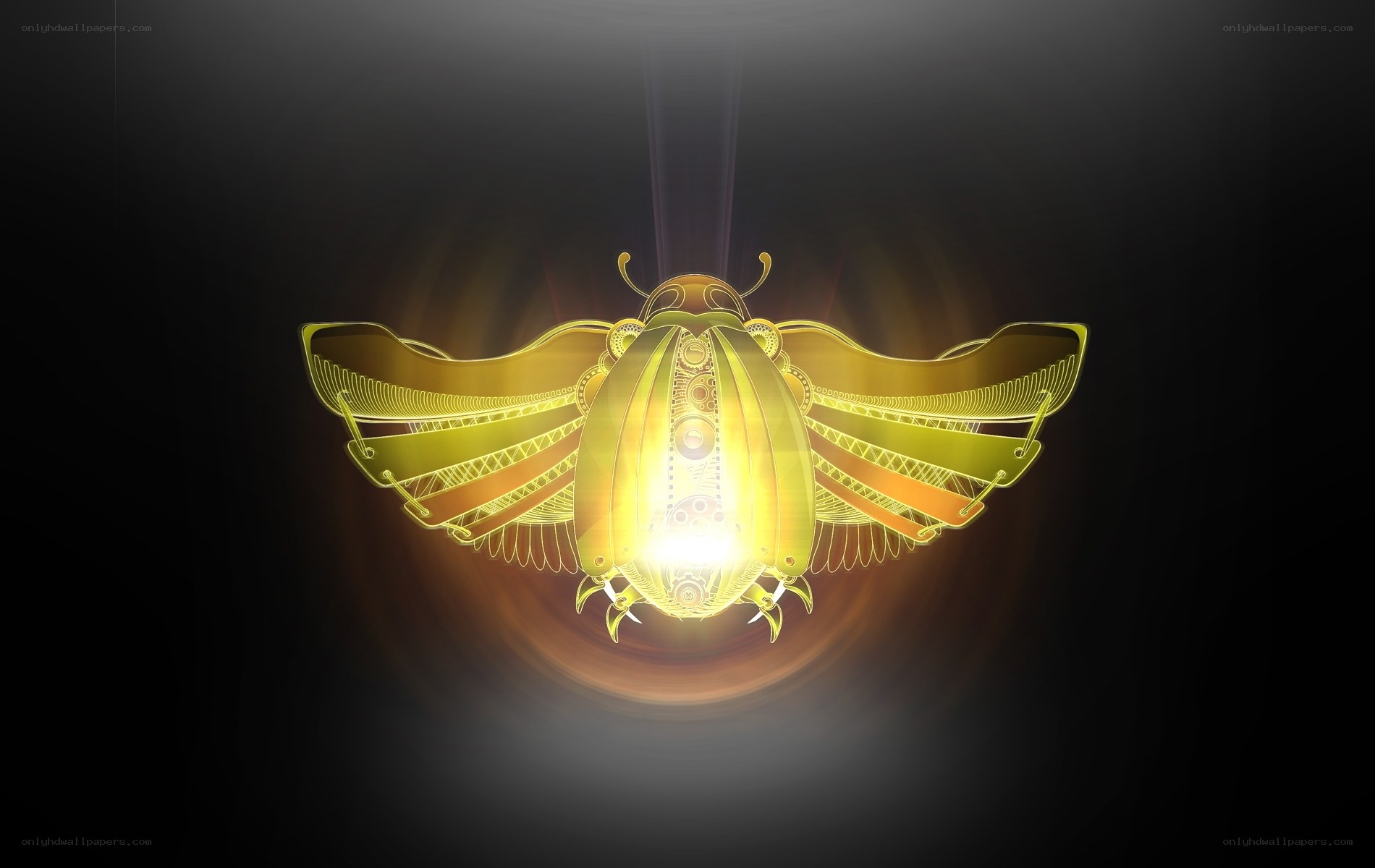 golden mechanical beetle