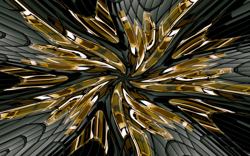 Golden Metallic Fractal Pattern
