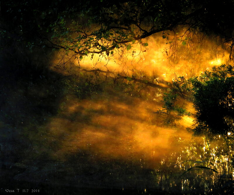 Golden Mist over Water
