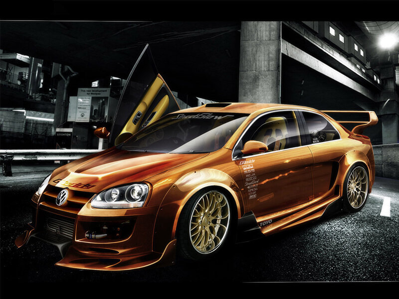 Golden Modified Sedan — Gold
