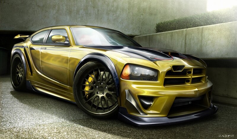 Golden Modified Sedan