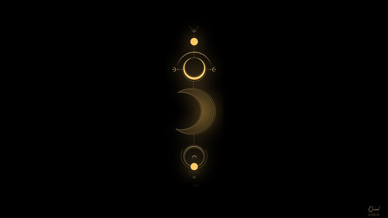 Golden Moon Phases Symbol
