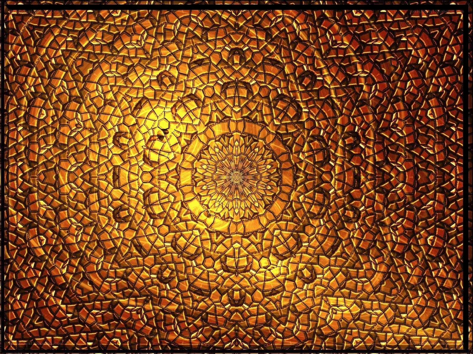 golden mosaic mandala pattern