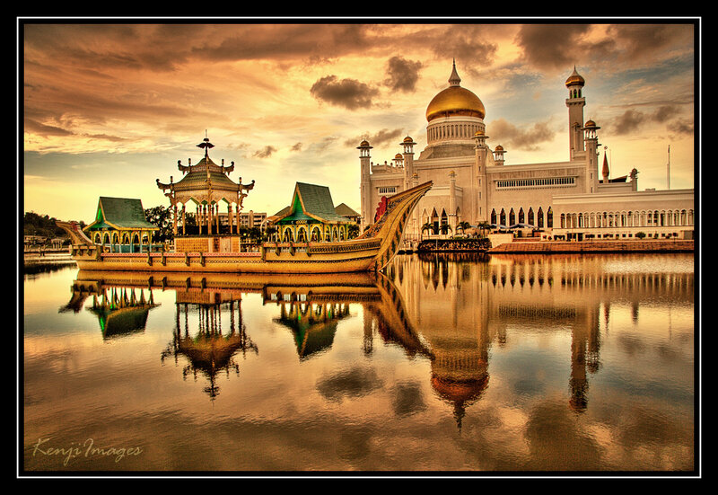 Golden Mosque at Sunset
