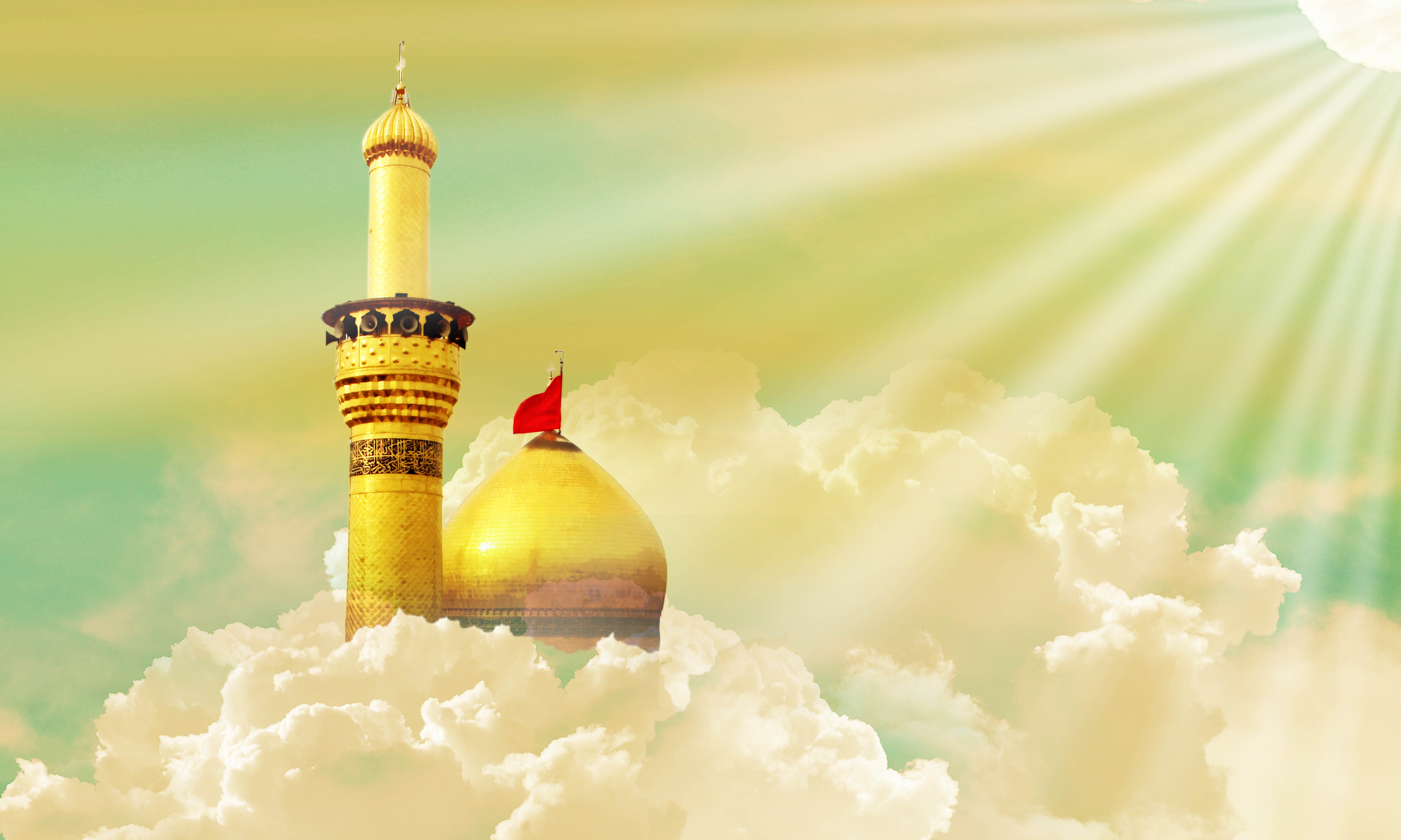 Golden mosque in the clouds