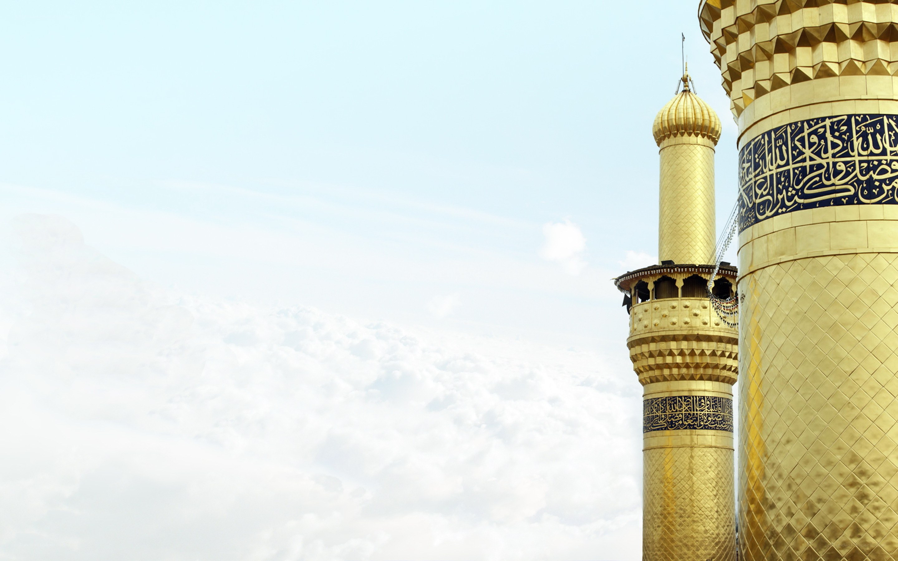 Golden mosque minarets