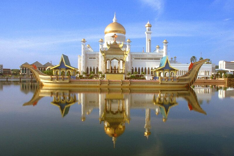 Golden mosque on a boat