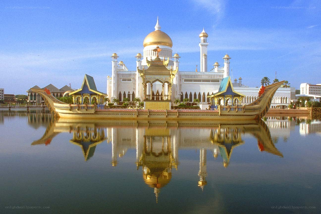Golden mosque on a boat