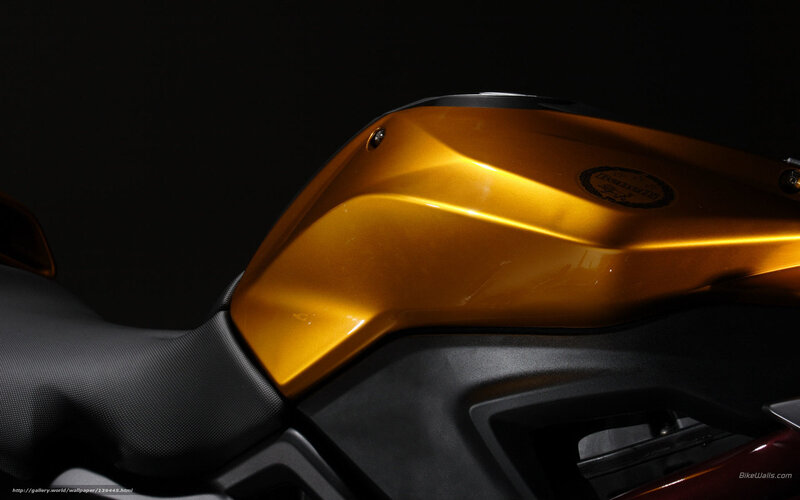 Golden motorcycle fuel tank