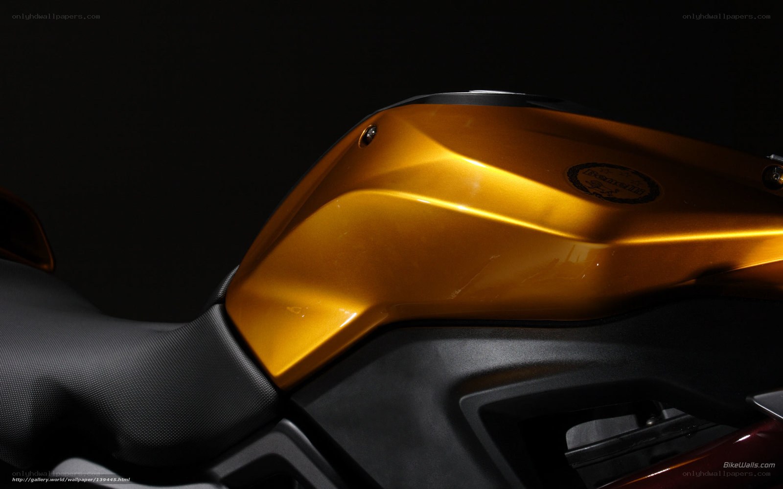 Golden motorcycle fuel tank