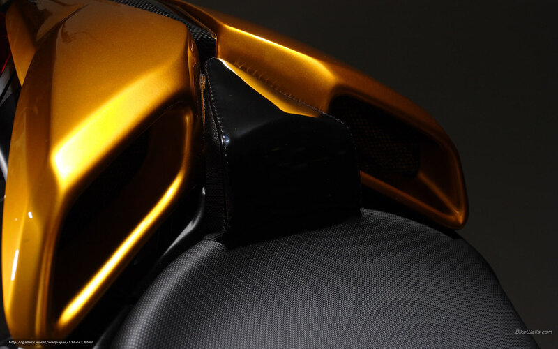 golden motorcycle seat detail