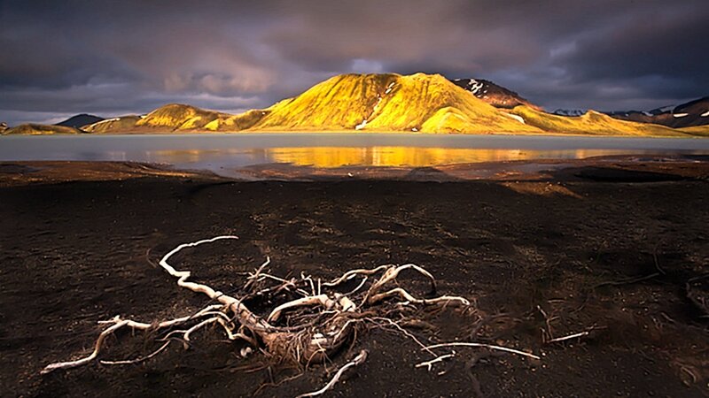 golden mountain landscape