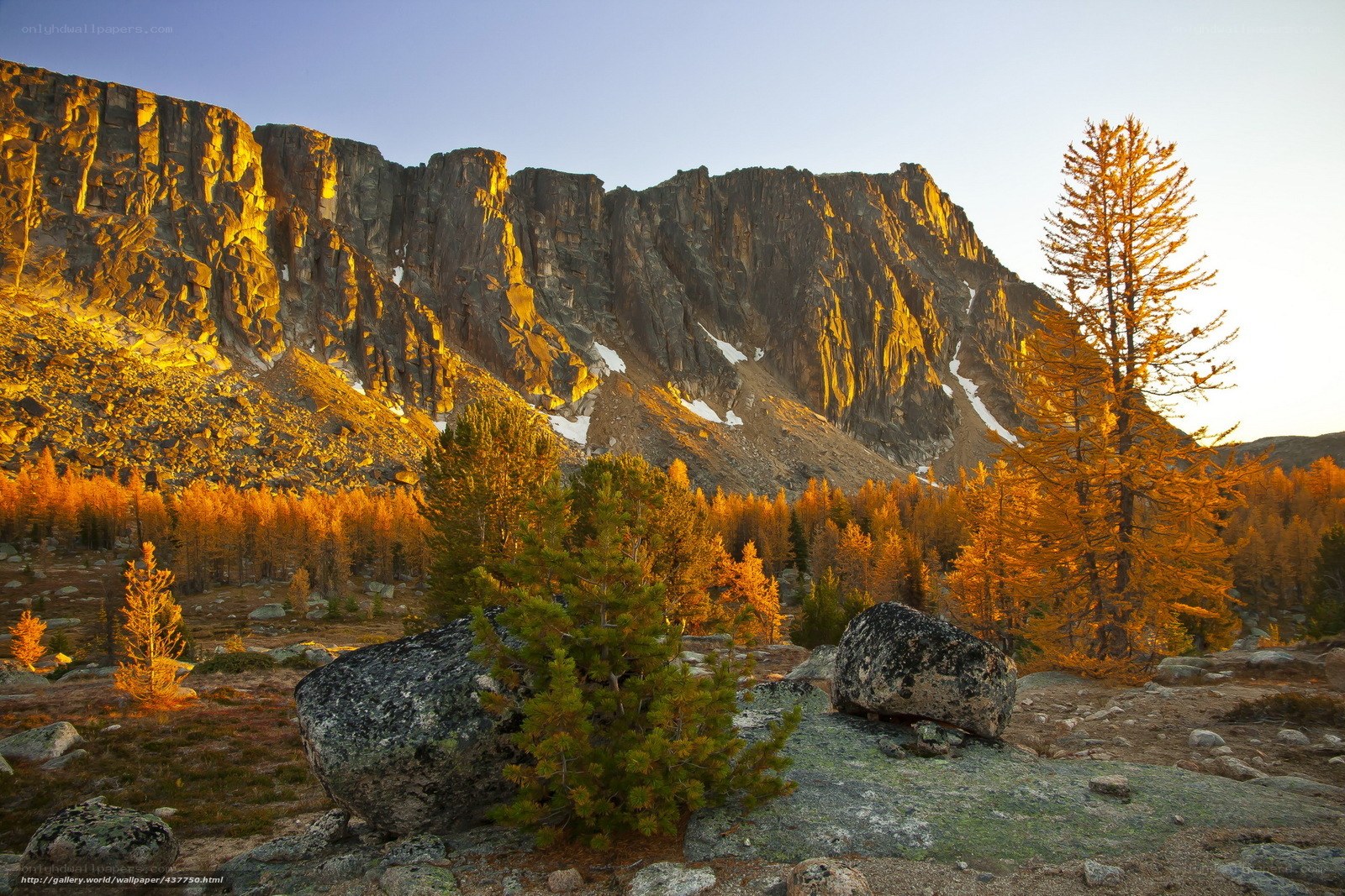 Golden mountains at sunset