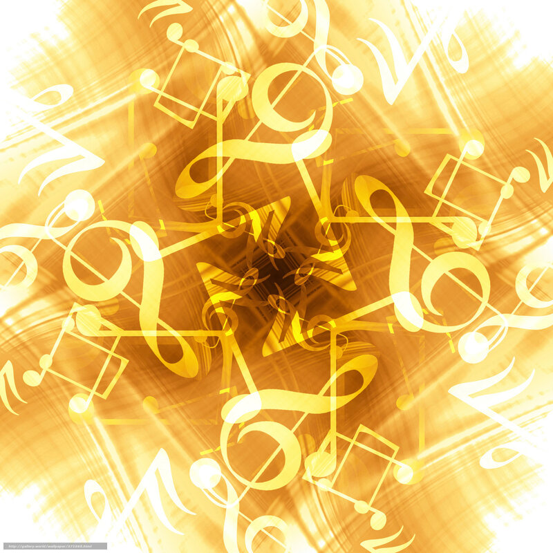 Golden music notes background
