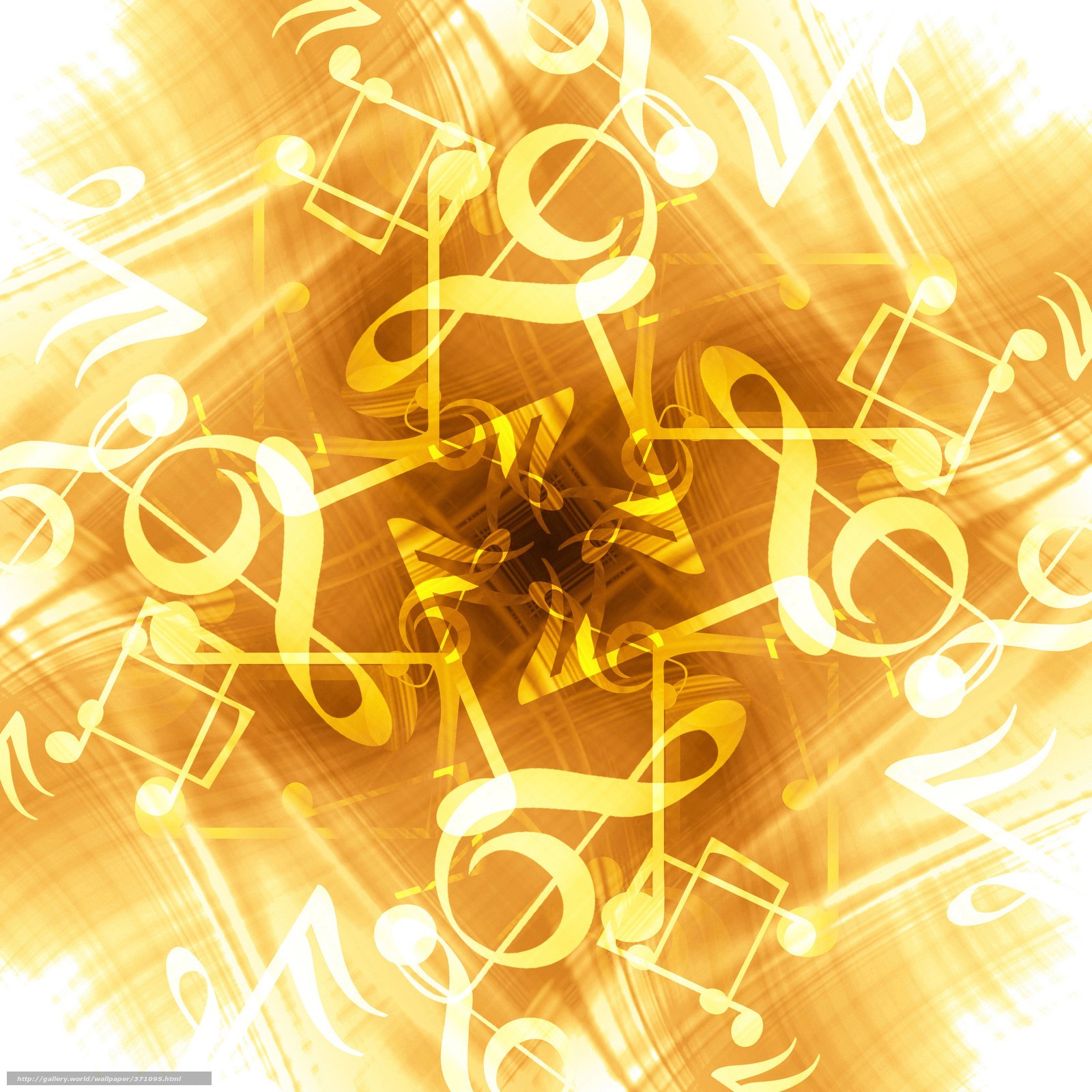 Golden music notes background
