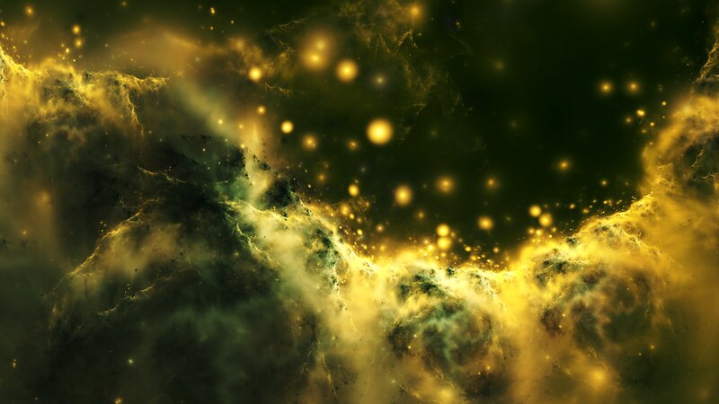 Golden Nebula in Space