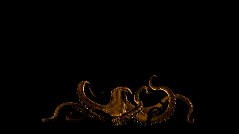 Golden Octopus Sculpture