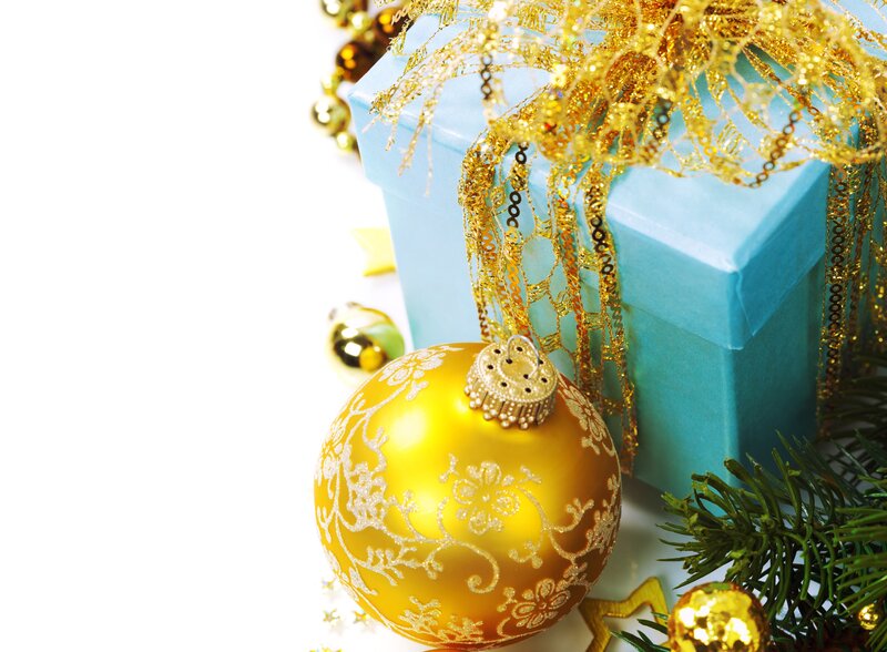 Golden Ornament on Gift