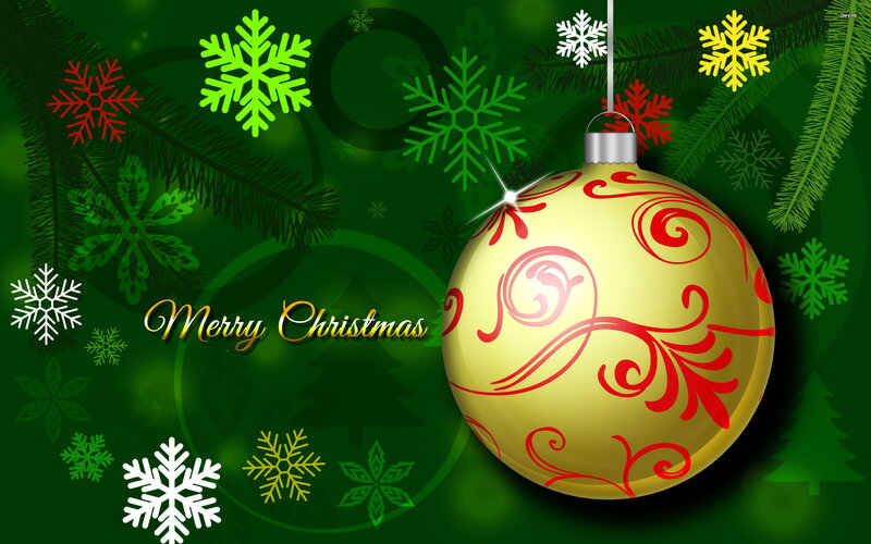 Golden Ornament on Green
