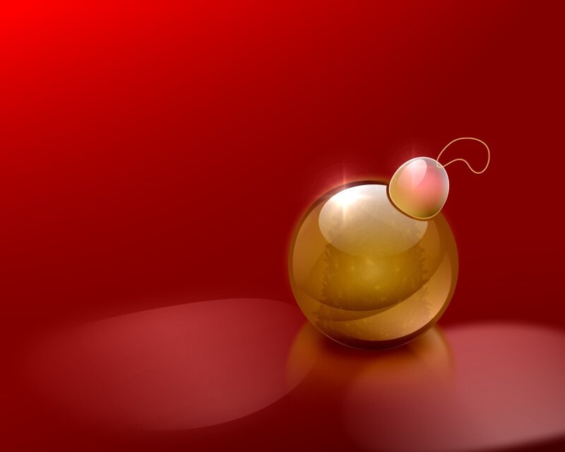 Golden ornament on red background