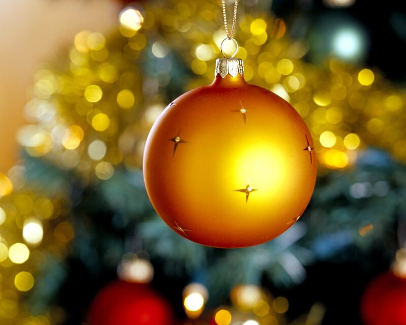 Golden Ornament on Tree