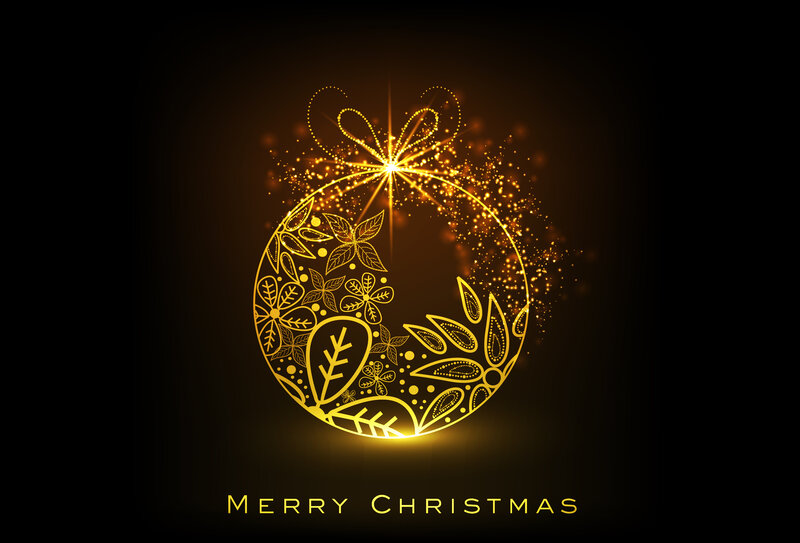 Golden Ornament with Bow