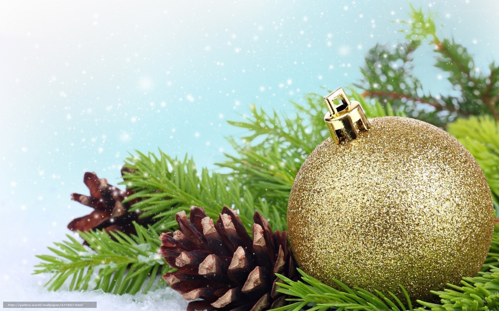 golden ornament with pine branches