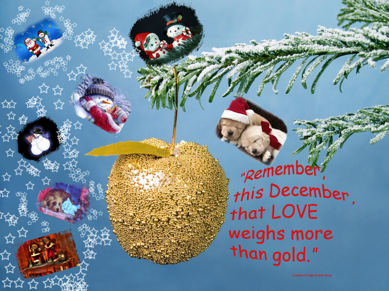 Golden Ornament with Puppies