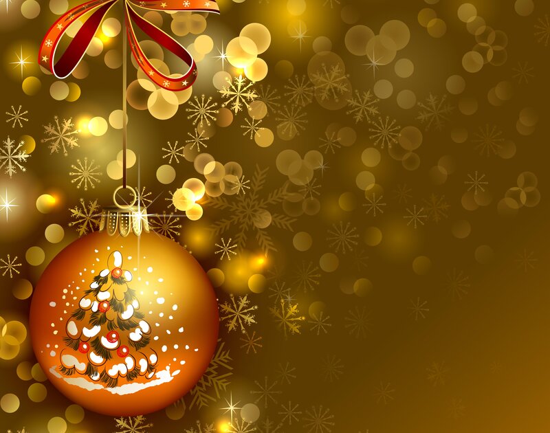 Golden Ornament with Tree — Gold