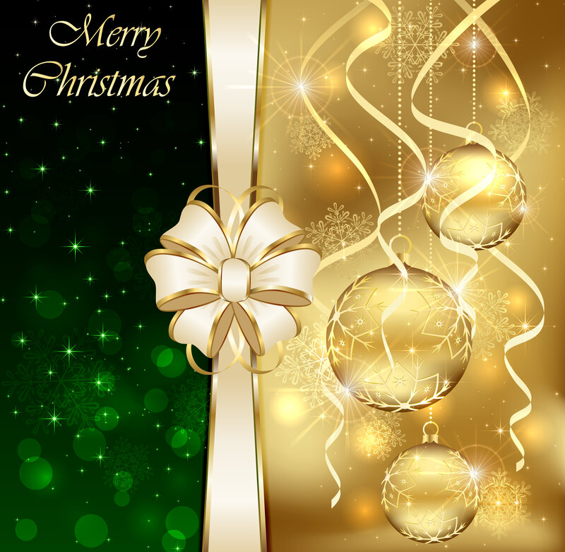 Golden Ornaments and Bow