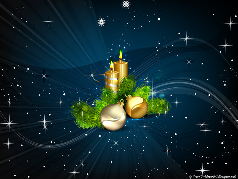 Golden Ornaments and Candles