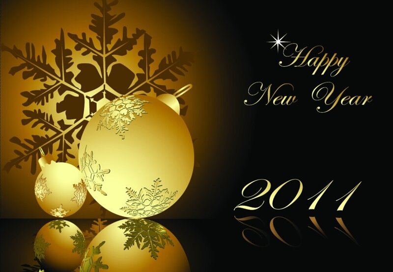 Golden Ornaments and Snowflake — Gold, Festive