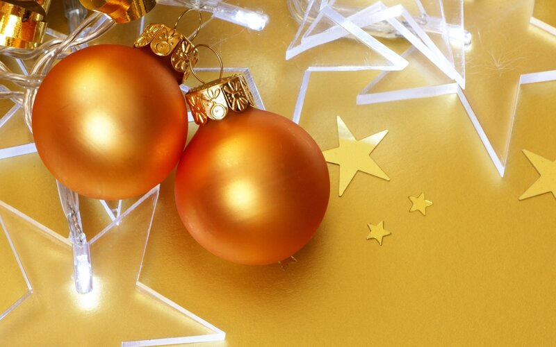 golden ornaments and stars