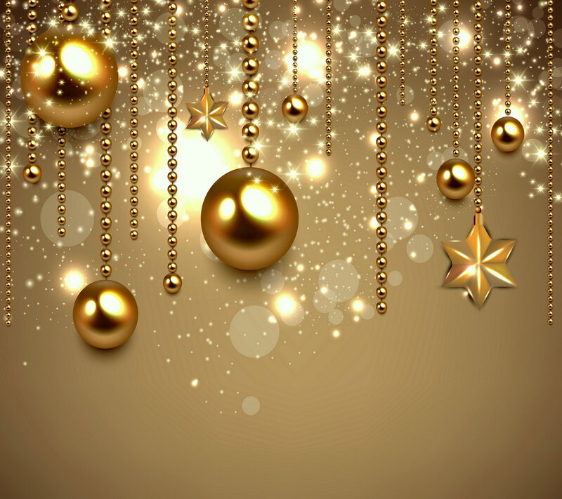 Golden Ornaments Hanging — Gold, Festive